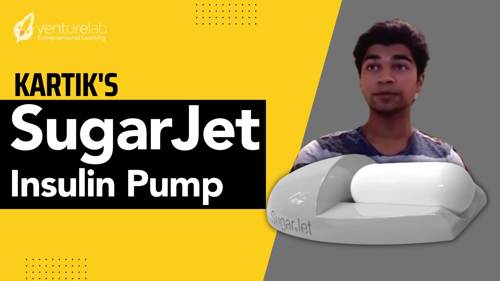 16-year-old Kartik's pitch for his invention, SugarJet, a painless affordable insulin pump